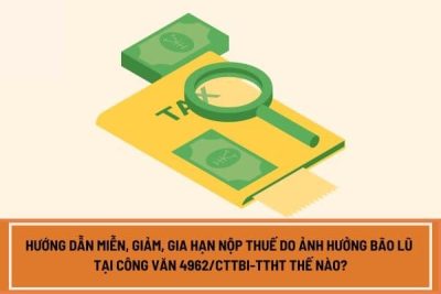 Công văn 4962/CTTBI-TTHT của Cục thuế tỉnh Thái Bình về chính sách miễn, giảm, gia hạn nộp thuế do ảnh hưởng của thiên tai quy định tại các pháp luật về thuế